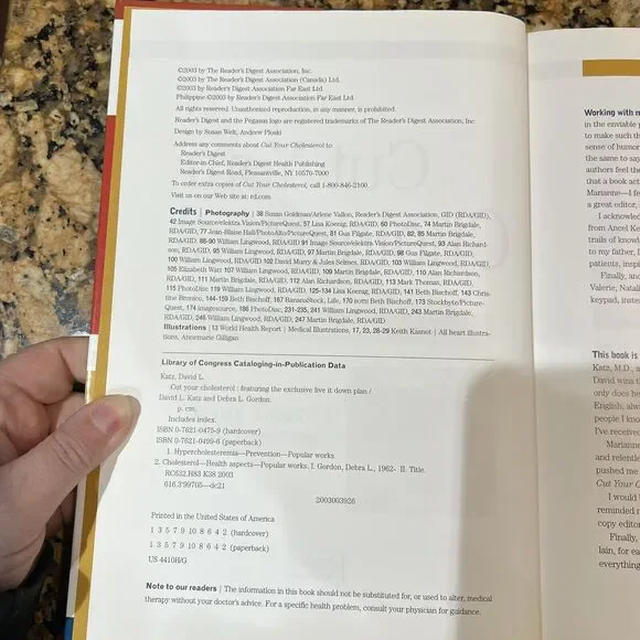 Readers Digest Cut Your Cholesterol Exclusive Live It Down Plan Hardcover Book - Picture 3 of 8